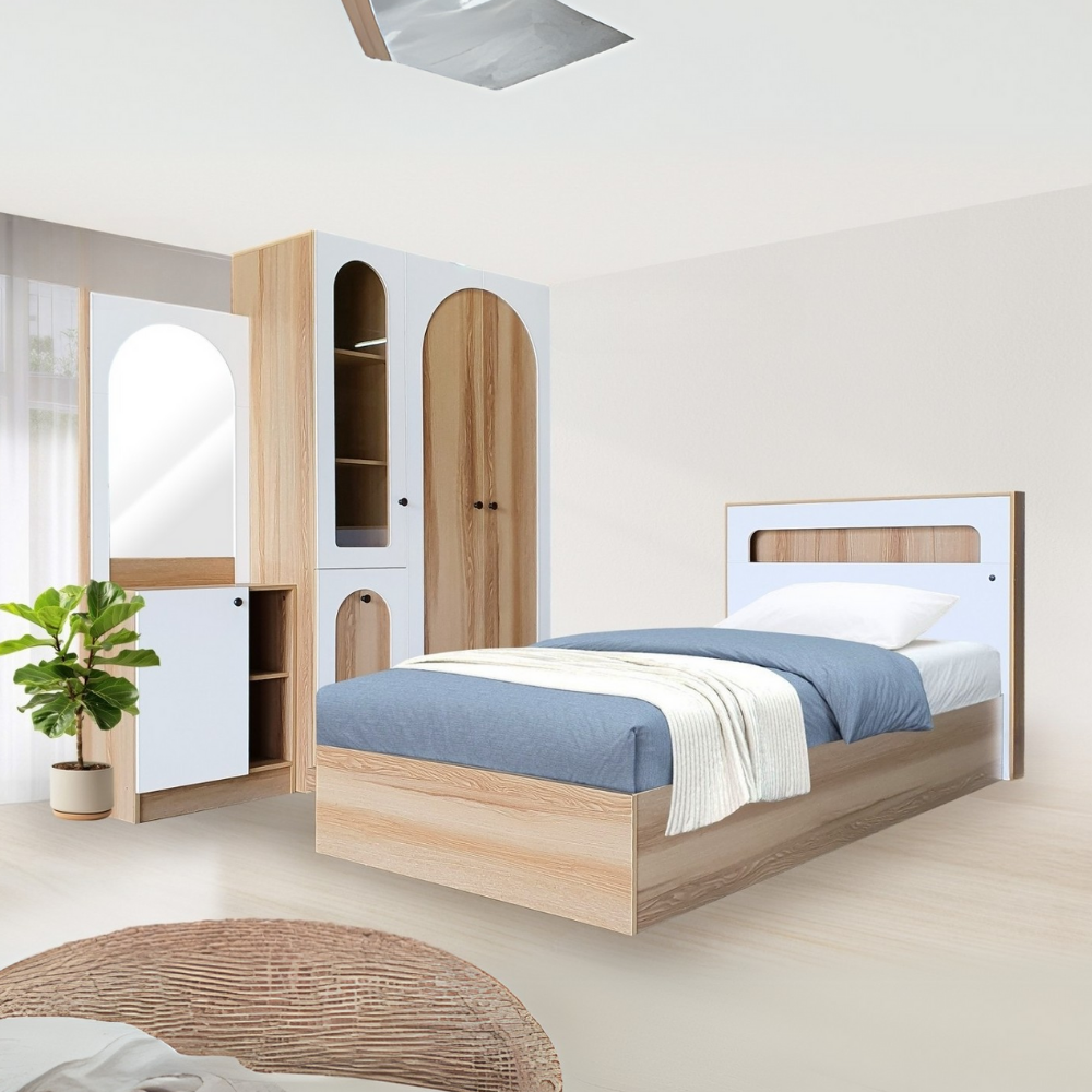 ชุดห้องนอน 3.5 ฟุต WISDOM DESIGN FURNITURE รุ่น ARISTA 3 สี แอช/ขาว_6